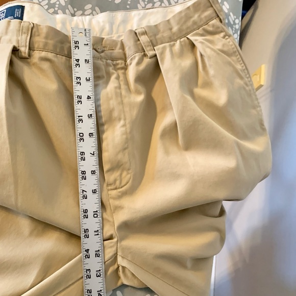 Polo Ralph Lauren Mens Andrew Pants Pleated Chinos 36 X 30 Tan Cotton Back Logo. - Picture 10 of 13